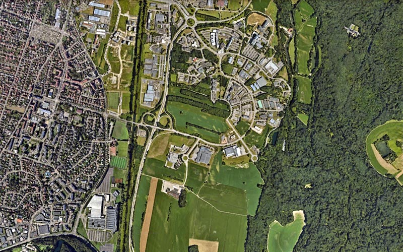 Le Parc d'Innovation d'Illkirch vu du ciel