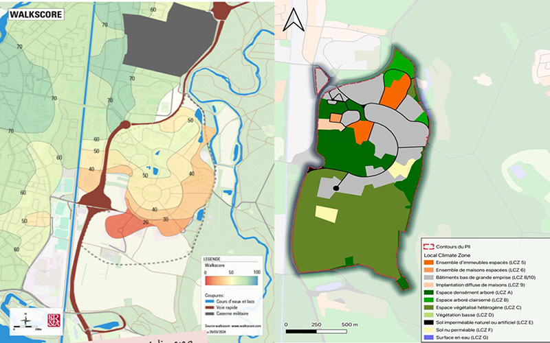 Parc d'Innovations d'Illkirch : Marchabilité, îlots de chaleur urbains