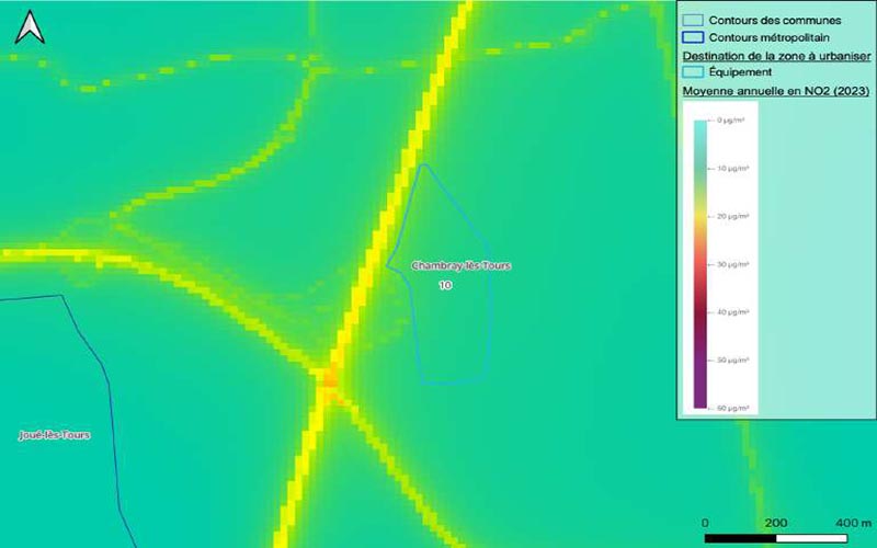 TMVL - Pollution au NO2 sur une zone à urbaniser